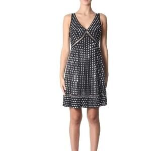 MICHAEL Michael Kors Women's Black White Embellished Georgette Dress Size XL